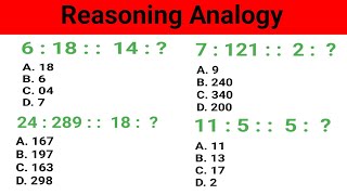 Reasoning number analogy question SSC CGL CHSL UP POLICE MTS Banking Railway amp all Govt Exams [upl. by Shayla618]