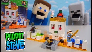 Minecraft LEGO Skull Arena Playset  Blue vs Green Player Challenge [upl. by Somisareg]