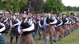 quotScotland the Bravequot by the massed pipe bands leaving the arena at Glamis Castle in Scotland 2019 [upl. by Hannad]