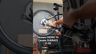 Shimano DEORE 11v cassetr SUNRACE 1150 bikereels shimano bike [upl. by Fineman]