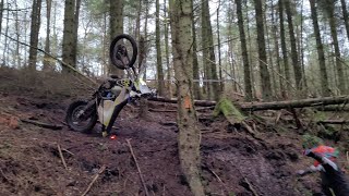 Dirtbike Action Helmsley Playday 30122023 Dark Ravine Extreme Section [upl. by Shamus]