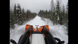 FMG IVALO snow plough opening forest road in deep snow [upl. by Osber370]