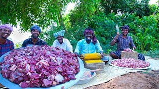 MUTTON DRY FRY  Varattu Kari  Chettinad Fried Mutton Recipe  Traditional Cooking in Village [upl. by Yasmar684]