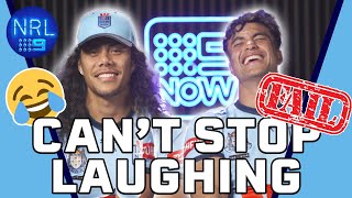 Hilarious FAIL leaves Luai and Suaalii dying of laughter 😂  NRL on Nine [upl. by Ahseiyt]