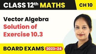 Vector Algebra  Solution of Exercise 103  Class 12 Maths Chapter 10 CBSEIITJEE [upl. by Tshombe]