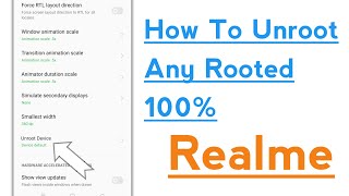 How To Unroot Any Rooted Realme Phone [upl. by Schalles]