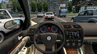 Volkswagen Golf MK5  City Car Driving Steering Wheel  Fast Driving [upl. by Dahraf]