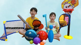 Learn the Names of Sports Balls and the Equipment used to play Sport Balls  Activity for Kids [upl. by Acsecnarf]