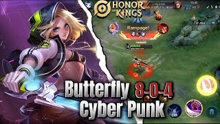 BUTTERFLY CYBER PUNK SKIN  GAMEPLAY  HONOR OF KINGS INDONESIA [upl. by Ameen]