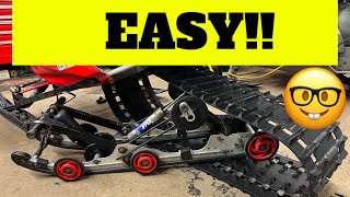 EASY Snowmobile Rear Suspension Install and Set Track Tension and Alignment [upl. by Dunstan510]