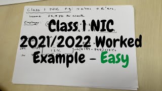 How To Calculate UK National Insurance Contribution 202122  Employees and Employer Basic Example [upl. by Acnalb]