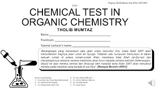 CHEMICAL TEST IN ORGANIC REACTIONS for Program Tholib Mumtaz 2024 [upl. by Margaretha]