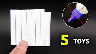 5 Easy Paper Toys  No Glue No Tape [upl. by Fredi]