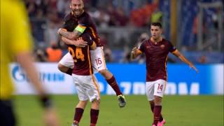 16 settembre 2015  RomaBarcellona 1 1  Il gol quotzampatoquot di Florenzi [upl. by Akila]