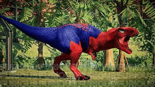 Satisfying Jurassic World Evolution 2  Trex Dilophosaurus Spinosaurus Karnotaurus Triceratops [upl. by Anavrin]