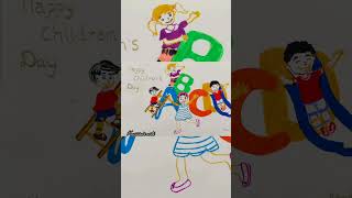 CHILDRENS ART WORK  art  brush pens  kids  paintings [upl. by Ahsenauj]