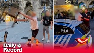 Euro 2024 Fight breaks out in Munich ahead of Scotlands opener against Germany on Friday [upl. by Sutsugua]