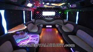 24 Pass Party Limo Bus  Royal Luxury Limousine [upl. by Itoyj]