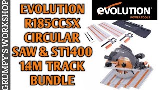 Evolution R185CCSX Circular Saw amp ST1400 14m Track Bundle [upl. by Ynned]