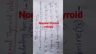 Normal thyroid values T3T4Tsh normal range [upl. by Timon]