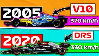 F1 2005 vs 2020 💥 ¿Cuál es el F1 MÁS RÁPIDO de la HISTORIA Sonido MOTOR V10  Alonso R25 Abu Dhabi [upl. by Lusty]