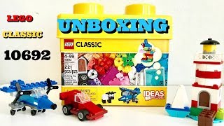 lego classic 10692 UNBOXINGHOW TO BUILD LEGO AIRPLANE CAR LIGHTHOUSE [upl. by Ycniuq]