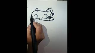 Simple dog drawing for beginners dogdrawing [upl. by Sillihp855]