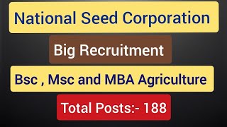 National Seed Corporation Big Recruitment nsc agriculturevacancy agribusiness [upl. by Idissak]