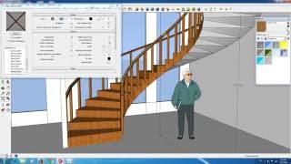 Spiral Stair in Sketchup [upl. by Jenine]