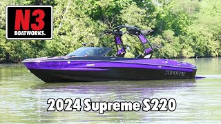 2024 Supreme S220  BlackPurple Metallic  On Water  N3 Boatworks [upl. by Deadman]