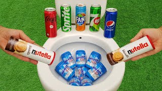 Nutella Eruption from toilet Big Coca Cola Fanta 7UP Sprite Pepsi vs Mentos [upl. by Jeromy]