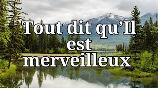 Tout dit quil est merveilleux  Merveilleux Jésus est pour moi Je le loue avec ma voix [upl. by Olympie]