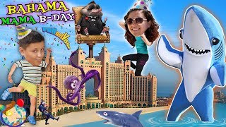 MAMAS BAHAMAS DANCING SHARK B Day Celebration FUNnel Vision 2018 Atlantis Hotel Vlog 2 [upl. by Silma]