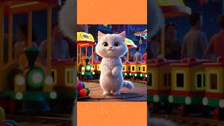 Kitten rides the train cat cute funny [upl. by Etana]