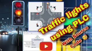 PLC Control and Simulation of FourWay Traffic Lights using Tia Portal  PLC Control System SIEMENS [upl. by Kokoruda45]