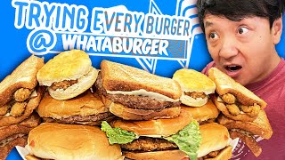 Trying ENTIRE BURGER MENU at Whataburger [upl. by Jaf]