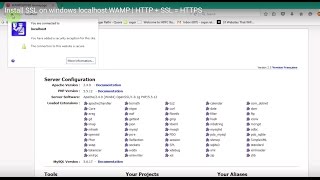 Install SSL on windows localhost WAMP  HTTP  SSL  HTTPS [upl. by Etterrag340]