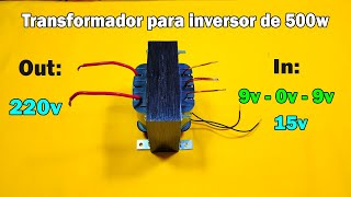 Como fabricar un trasformador para inversor de 12v a 220v110v AC  500w [upl. by Anna-Diana372]