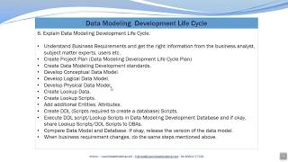 Data Modeling Development Life Cycle  Data Modeling Interview Question Answers [upl. by Eseilenna146]