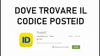 DOVE TROVARE IL CODICE POSTEID  GUIDA [upl. by Notxap]