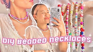 DIY TRENDY BEADED NECKLACES  PHONE CHARM [upl. by Mordy793]