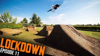 RIDING THE HUGE NEW BACKYARD DIRT JUMP LOCKDOWN EP11 [upl. by Sherburne]