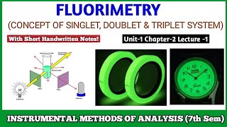 Flourimetry Analysis  Principle  Florescence Phosphorescence  Instrumental methods of analysis [upl. by Norreg]