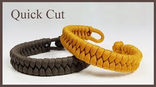 1 Strand Loop And Knot Rastaclat Style Fishtail Paracord Bracelet Quick Cut [upl. by Idnib]