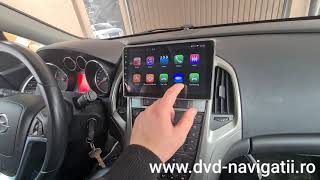 Opel Astra J Navigație Carpad Android 10 inch GPS Waze YouTube Preluare Comenzi Volan amp Climatronic [upl. by Nojad977]