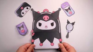 Paper Diy  School Bag 산리오 쿠로미 Kuromi Blind Bag ASMR [upl. by Feingold]