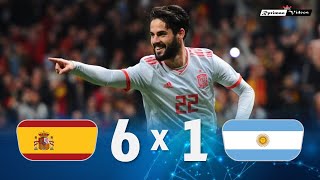 Spain 6 x 1 Argentina Isco HatTrick ● 2018 Friendly Extended Goals amp Highlights HD [upl. by Karlyn484]