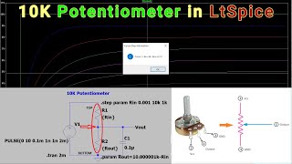 10K Potentiometer in LT Spice  Design amp Simulate Potentiometer in Lt Spice 💻 [upl. by Aikam]