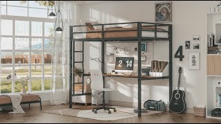 Twin Size Loft Bed with Desk [upl. by Enirroc]