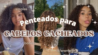 Penteados para Cabelos Cacheados  Dicas de penteados fáceis e bonitos  tutoriais cabelocacheado [upl. by Elwin376]